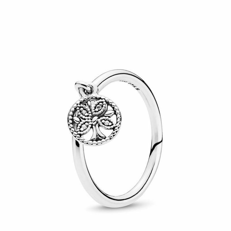 Pandora Tree Of Life Statement Ring - Sterling Silver/Cubic Zirconia - Canada | RF8861XE